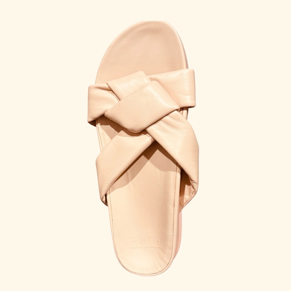 Donna Karan PURE Leather Pink Women's Comfort Sandals size 8M EU 38.5b